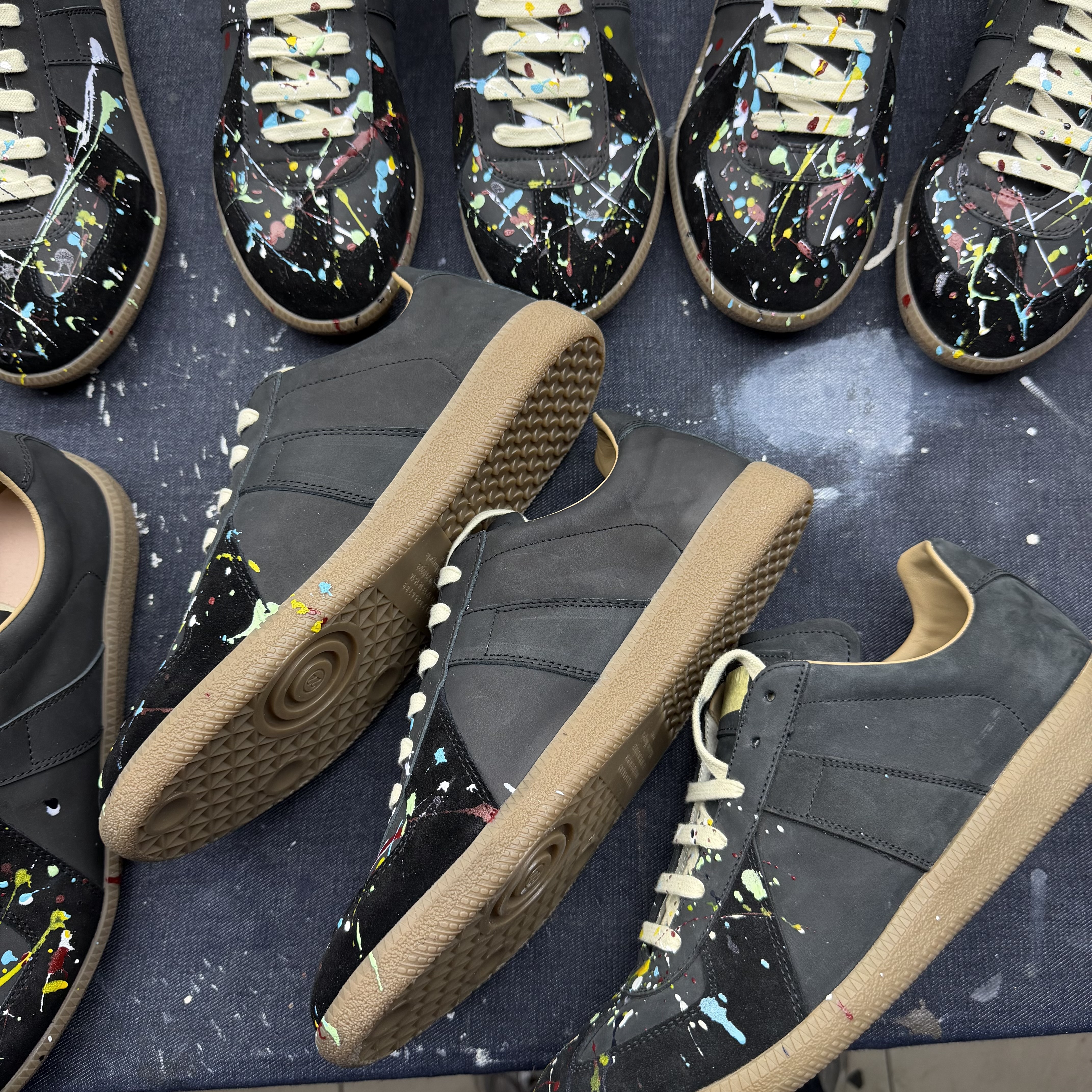 Maison Margiela Replica GAT Sneakers — Black Paint 2