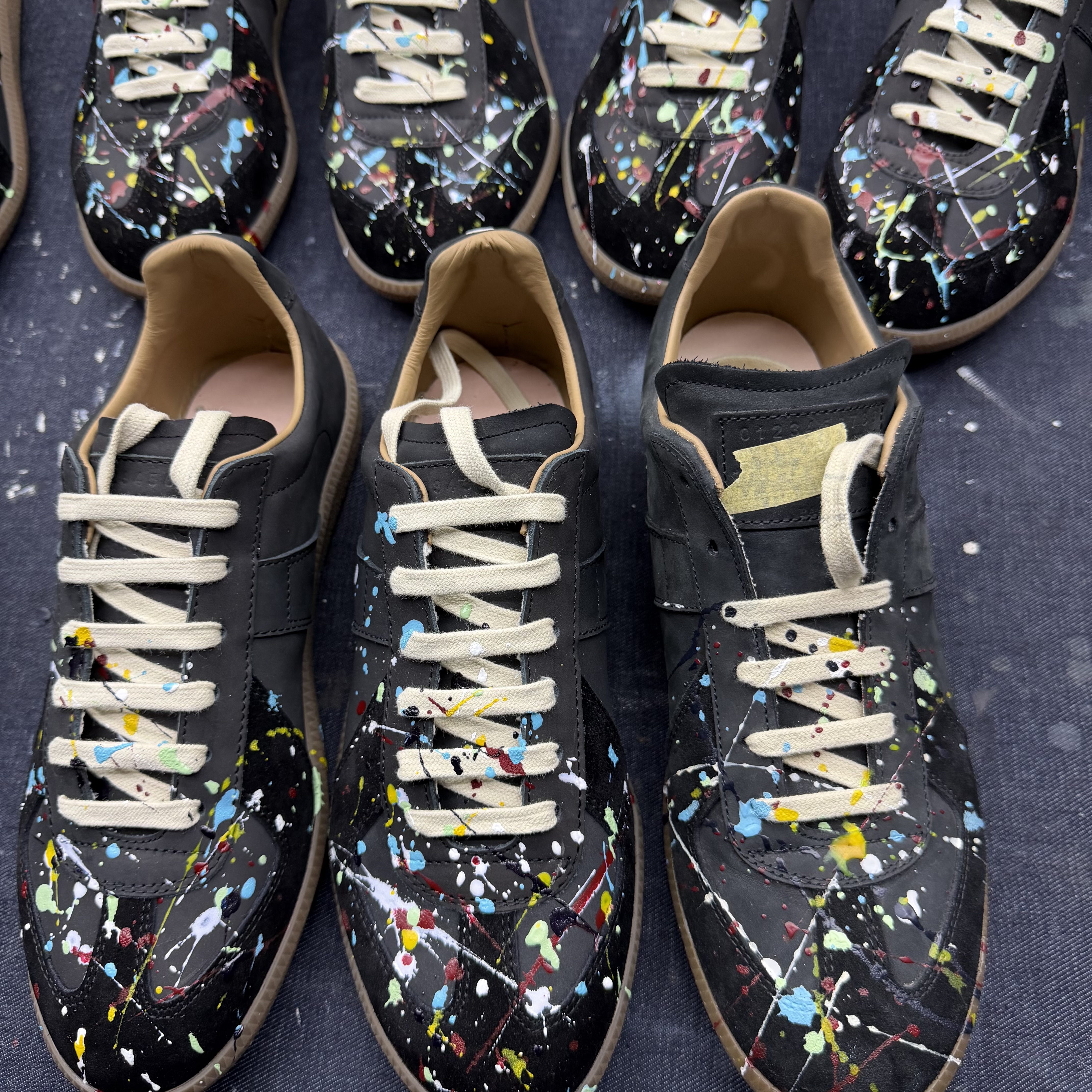 Maison Margiela Replica GAT Sneakers — Black Paint 3