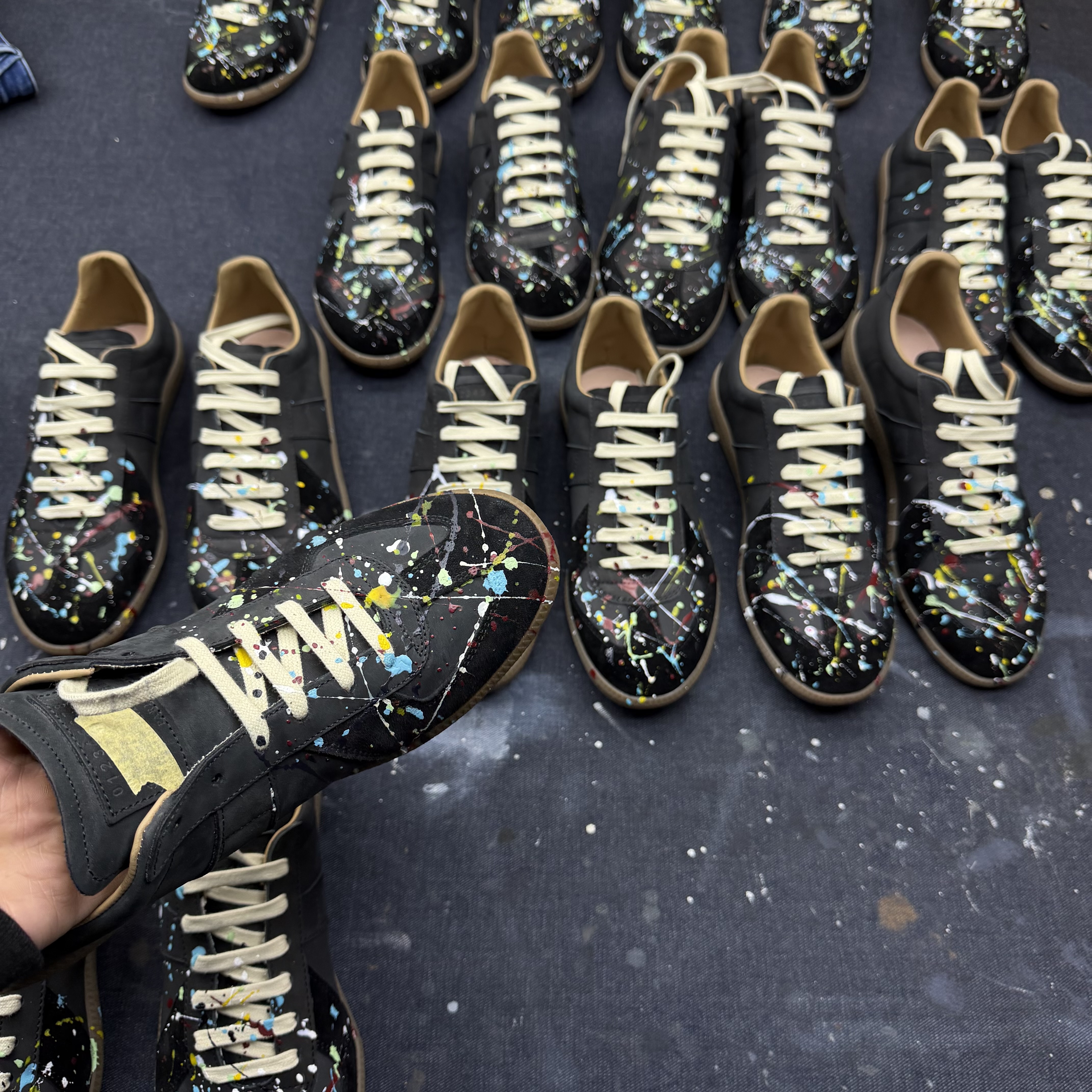 Maison Margiela Replica GAT Sneakers — Black Paint 4
