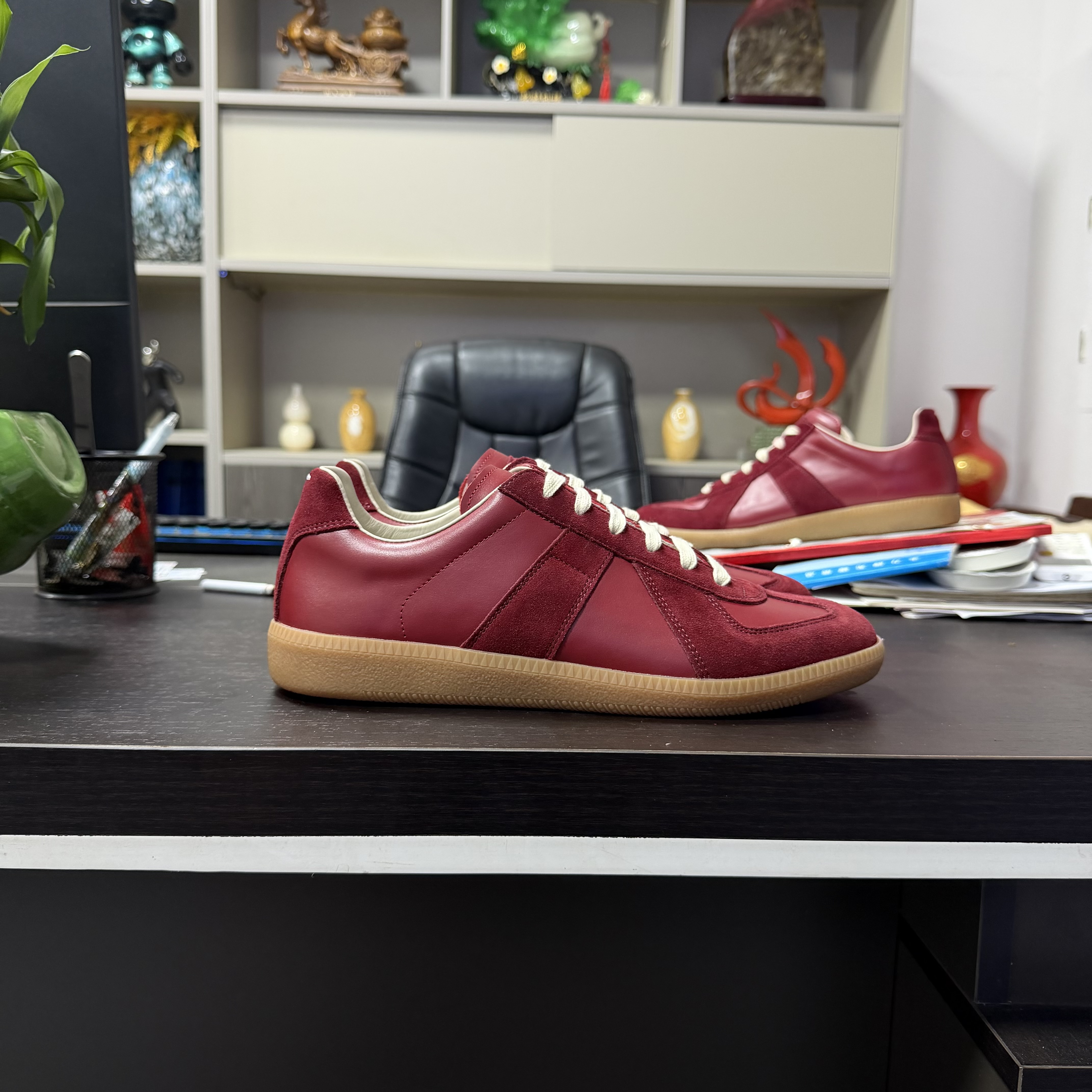 Maison Margiela Replica GAT Sneakers — Burgundy Red 4