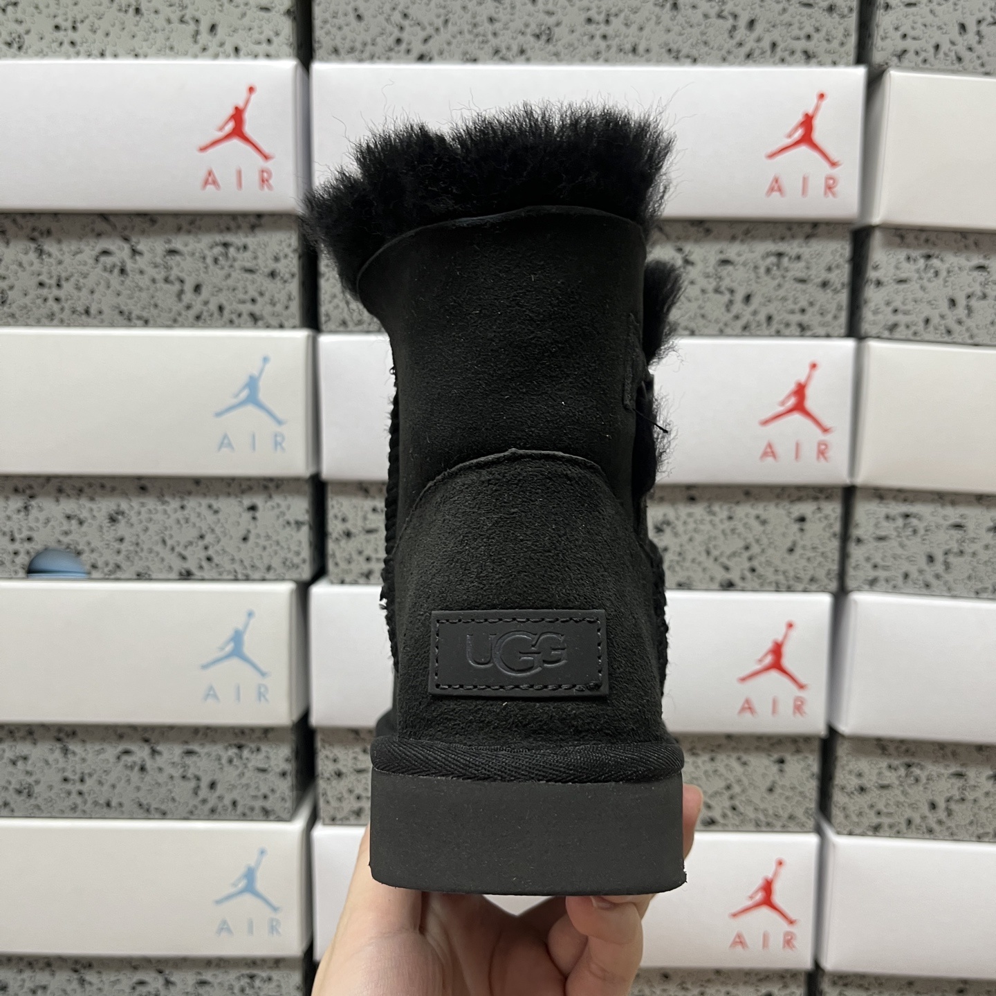 UGG Snow Boots Wooden-Button Black 1016422 2